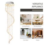 Modern Crystal Droplet Ceiling Light Stainless Steel Bedroom