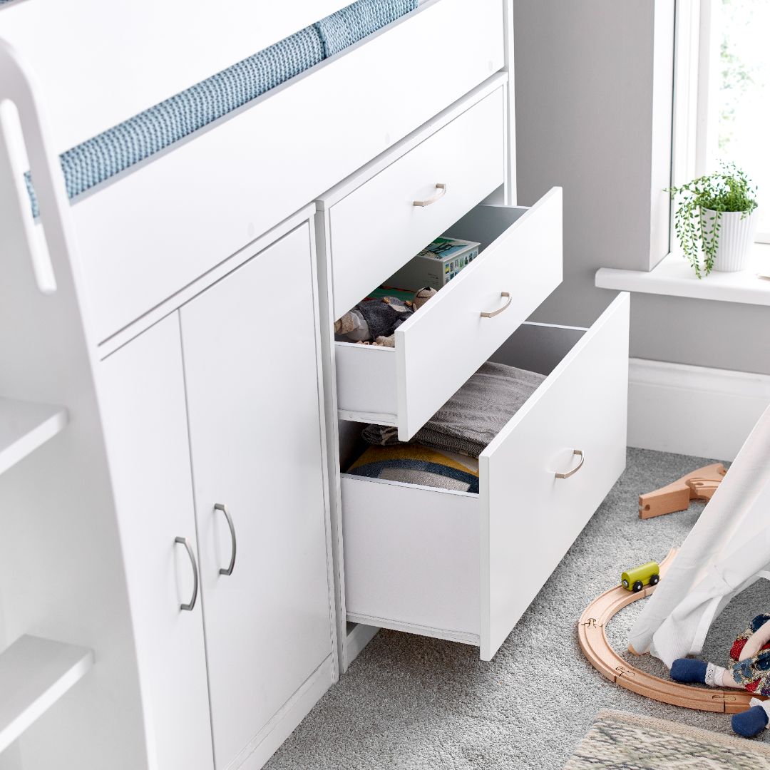 Lacy Storage Mid Sleeper Bed | Single | White