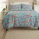 Floral Mosaic Blue Duvet Cover Set | Double | Blue