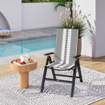 Outdoor Rattan Folding Chair, 5-position Backrest | Black