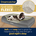 Grey Small To Xxl Dog Beds Orthopaedic Shredded Memory Foam, Fleece Sleeping Area, Non Slip Base, Removable Washable Cover | 97cm | Grey