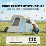 Inflatable Camping Tent W/ Air Pump, 2-3 Person Blow Up Tent | Blue