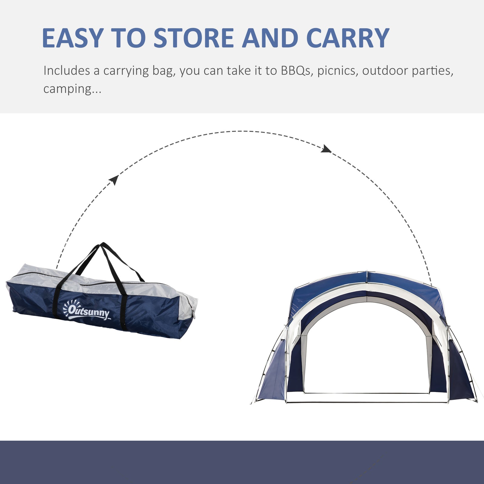 Outdoor Gazebo Event Dome Shelter Party Tent For Garden 3.5 x 3.5m | Blue