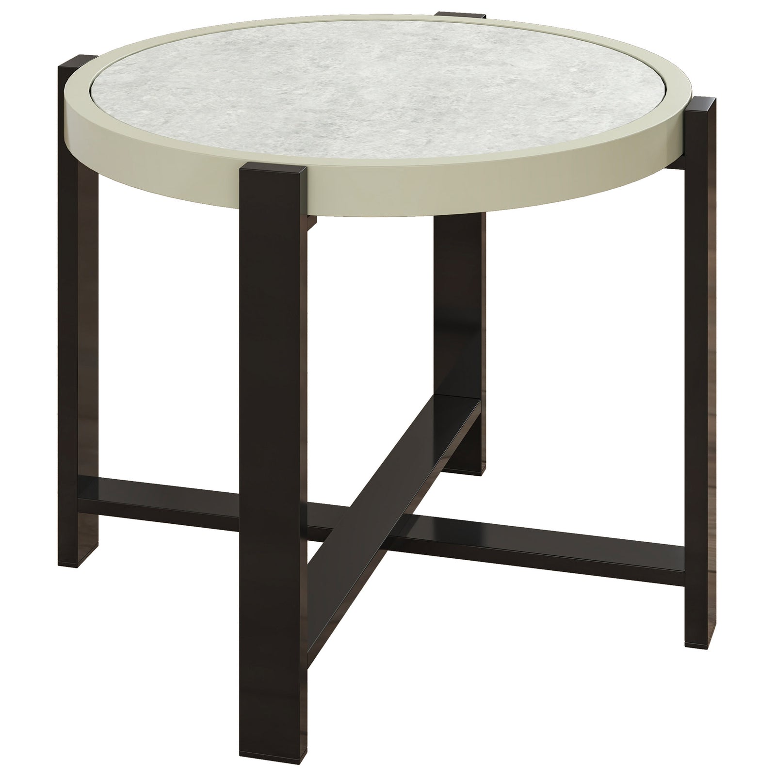 60cm Round Garden Table, Light Grey