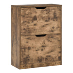2/3 Drawer Shoe Cabinet Industrial Shoe Cupboard Flip Door | Medium | Brown