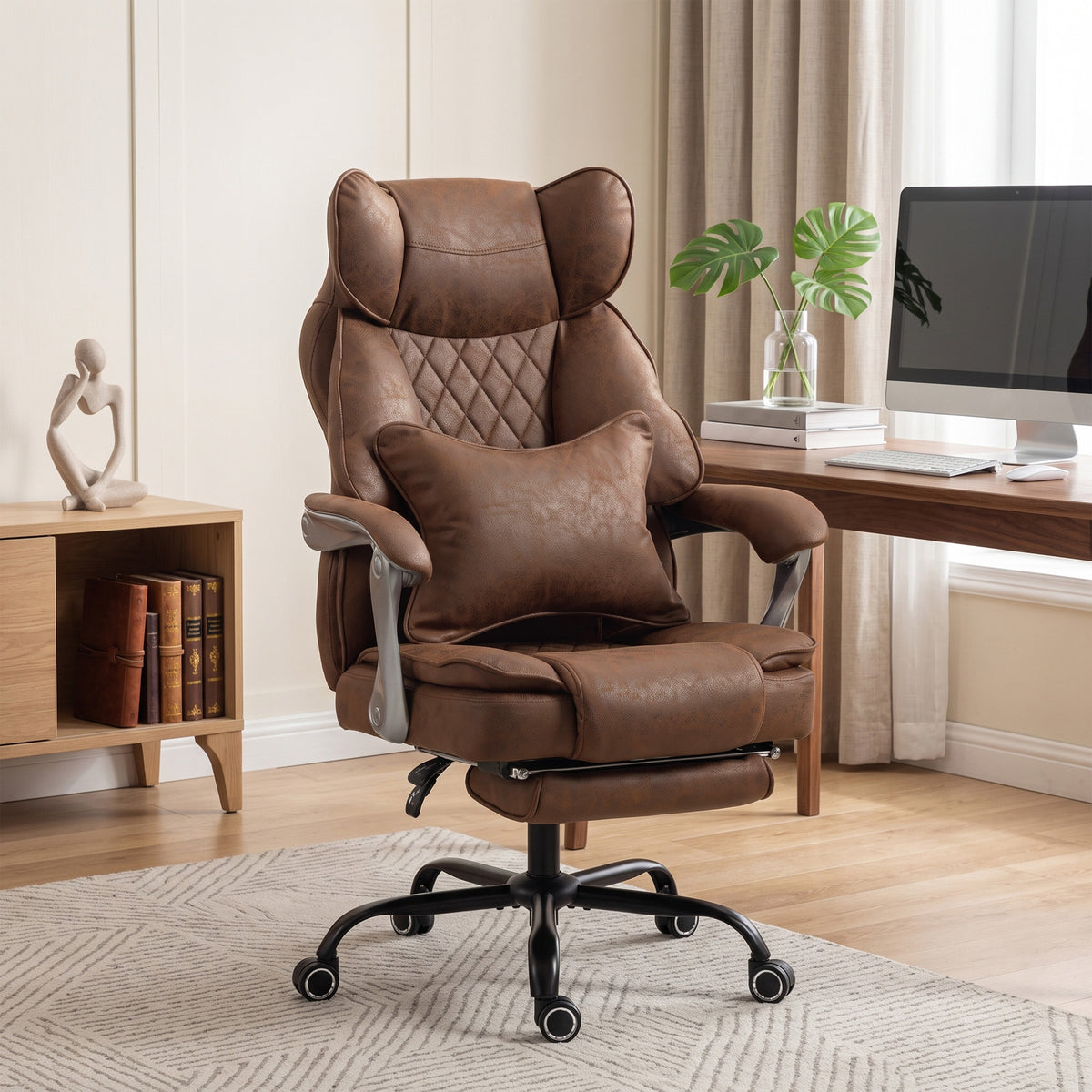 Big And Tall Office Chair With Lumbar Support | Dark Brown