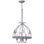 Kago Pink/grey Pendant Lamp Beautiful Hand Made Ceiling Light With A Butterfly Theme In Modern Grey And Baby Pink
