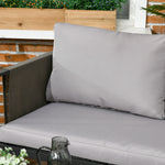 4 Piece Garden Sofa Set Tempered Glass Table