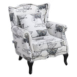 Retro Butterfly Wingback Studded Armchair