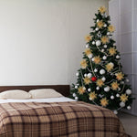 30 Pieces Artificial Christmas Tree Flowers Sequins Poinsettia Decoration Set