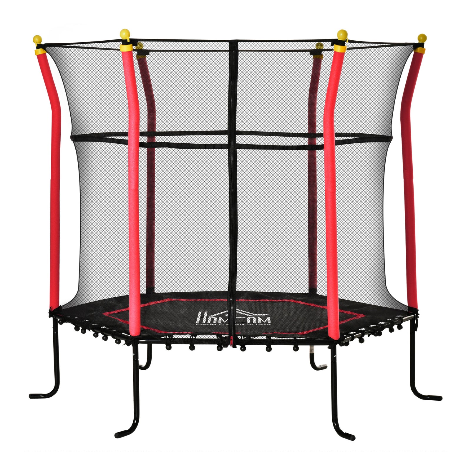 5.2ft Kids Trampoline With Enclosure Indoor Outdoor For 3-10 Years | Red
