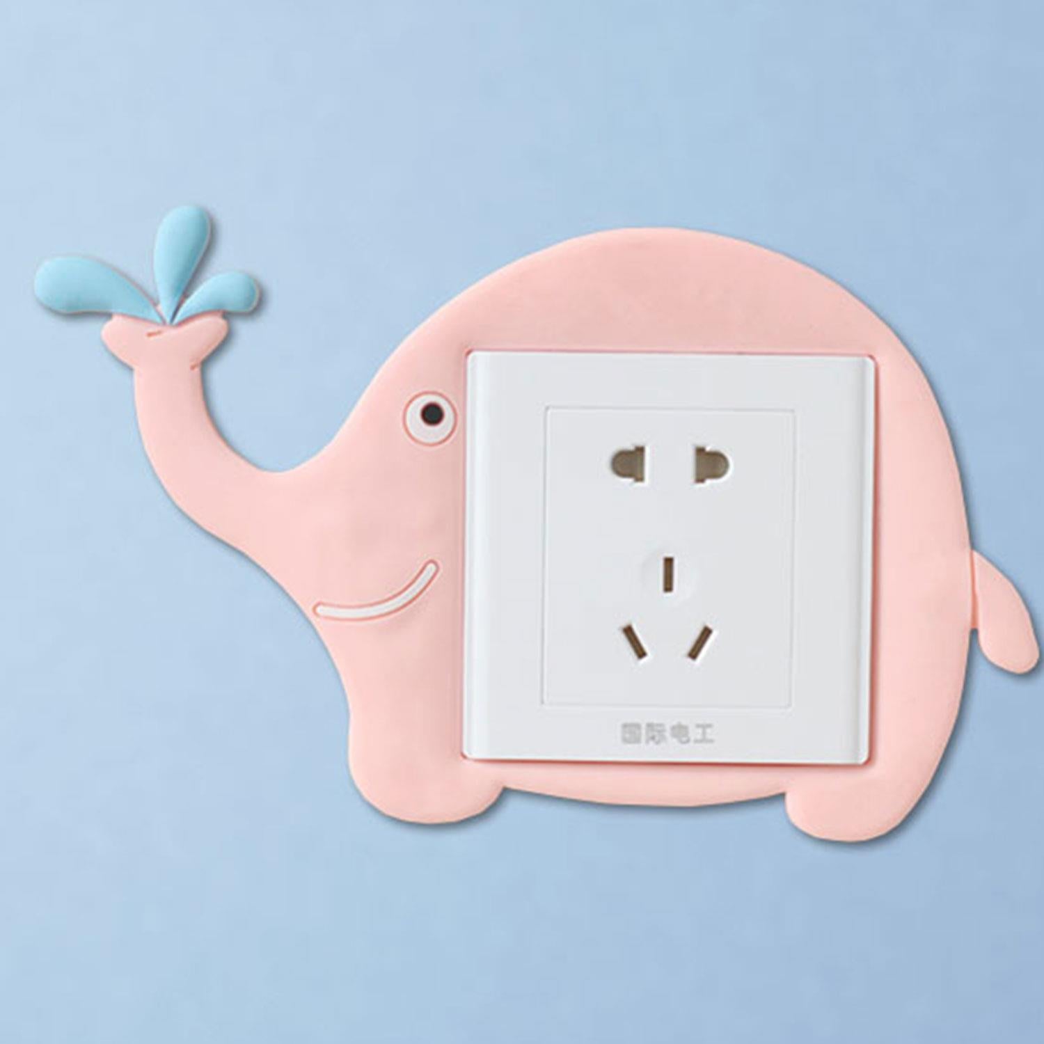 Haven Novelty Electrical Outlet Waterproof Switch Cover Sticker, Pink Elephant