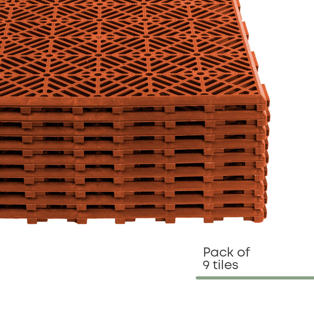 Outdoor Floor Tiles Interlocking Patio Decking | Brown