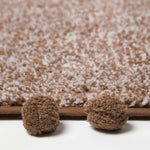 Tufted Cotton Bath Mat With Pom Pom Edges | 50 x 80cm | Chocolate Brown