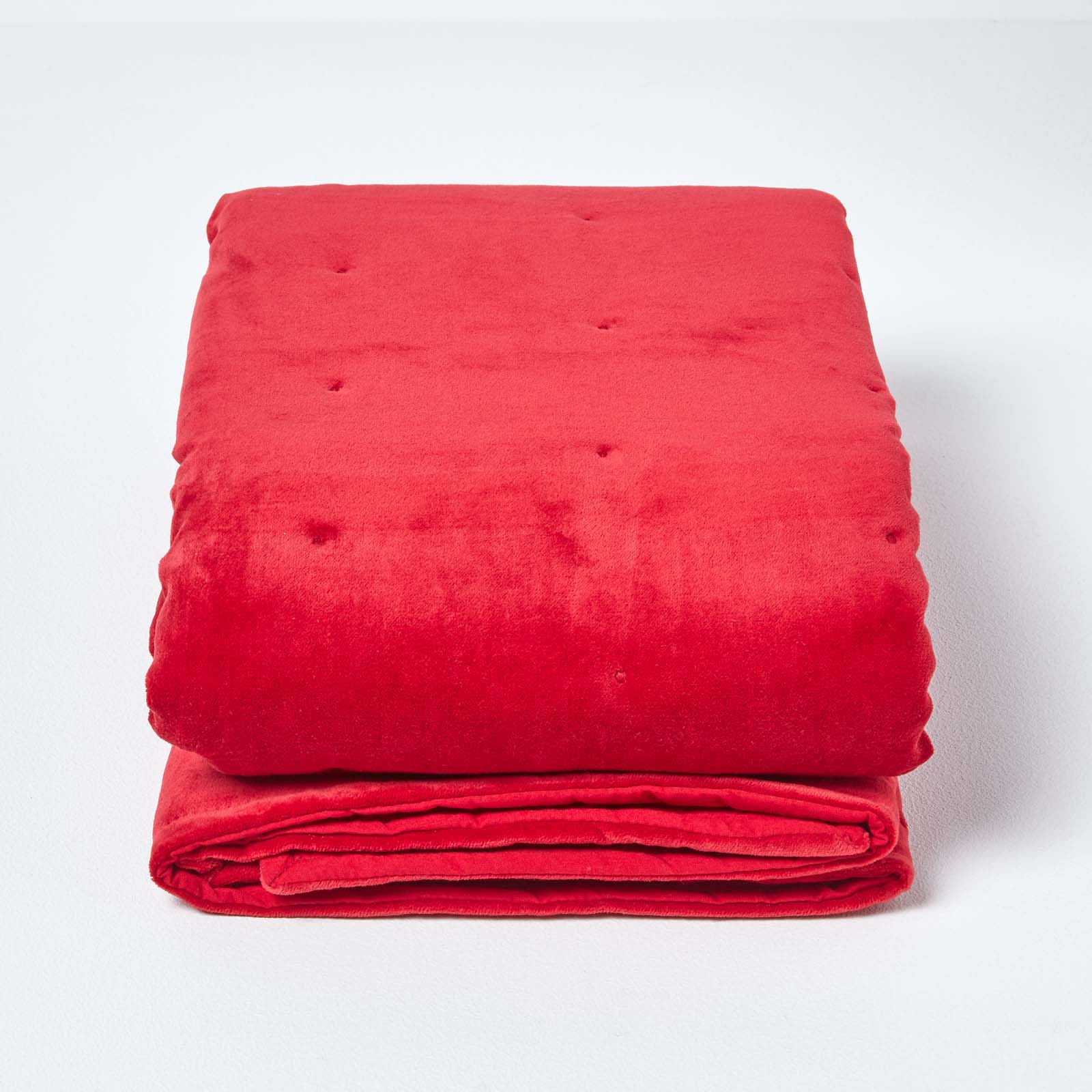 Velvet Cotton Quilted Throw | 150cm x 200cm | Red
