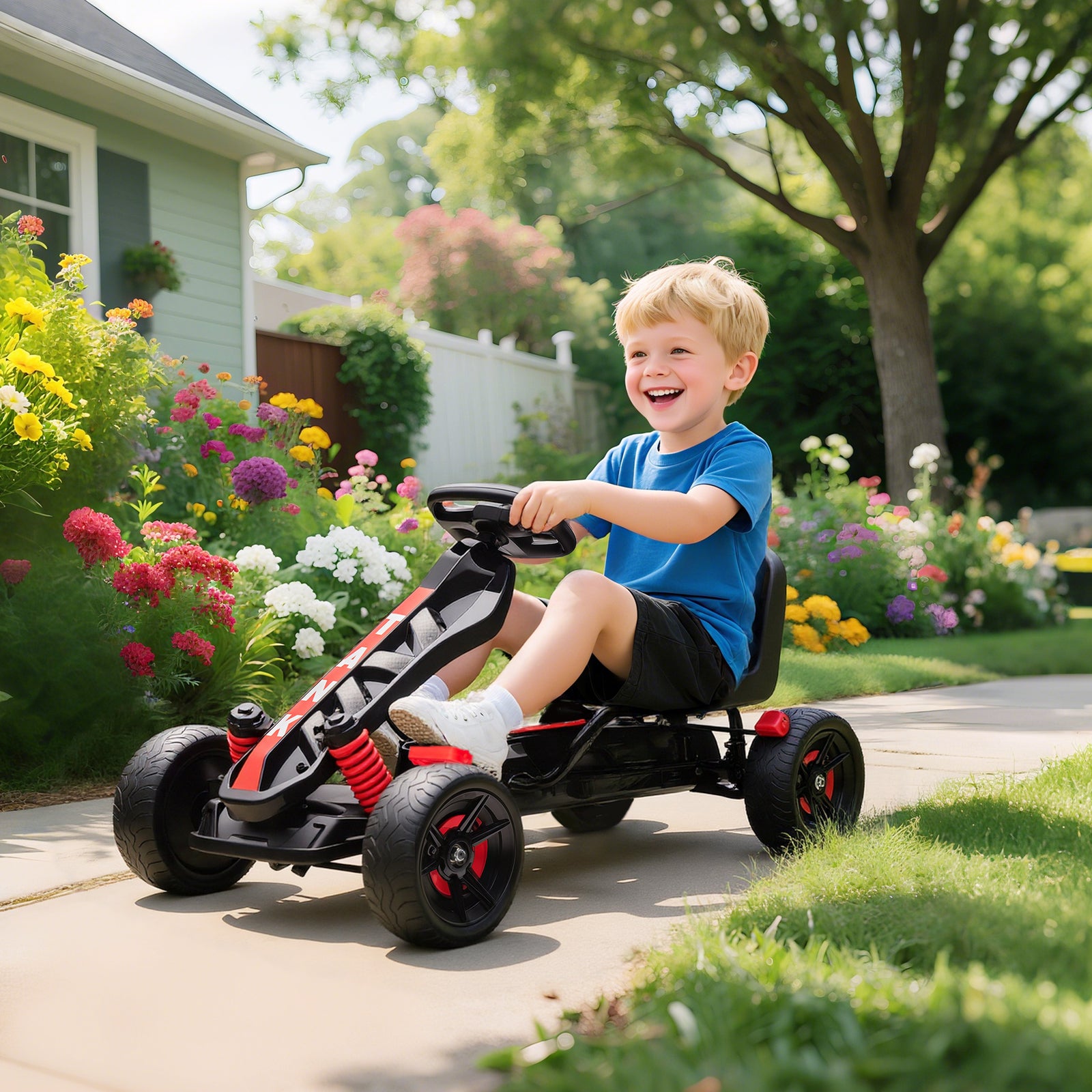 Pedal Go Kart With Automatic Clutch, For Ages 3-6 Years | Red