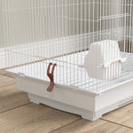 Bird Cage For Budgies, Finches, Canaries W/ Toys, Tray, White | White