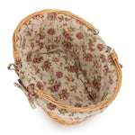 Medium Swing Handle Double Steamed Wicker Oval Shopping Basket | Pink