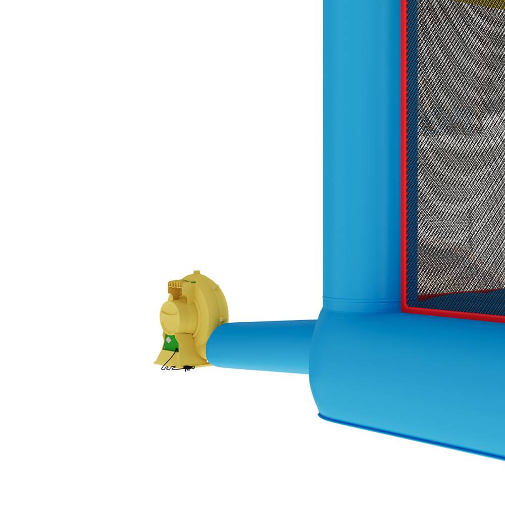 Inflatable Bouncy Castle With Hot Air Balloon Print, Kids Jumping Castle With Slide, Heavy-duty Oxford Fabric, 370w Blower Included