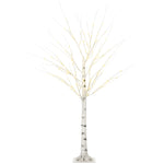 5ft Artificial White Birch Tree Light W/ 96 Warm White Pre-lit Led Light | 5ft | White