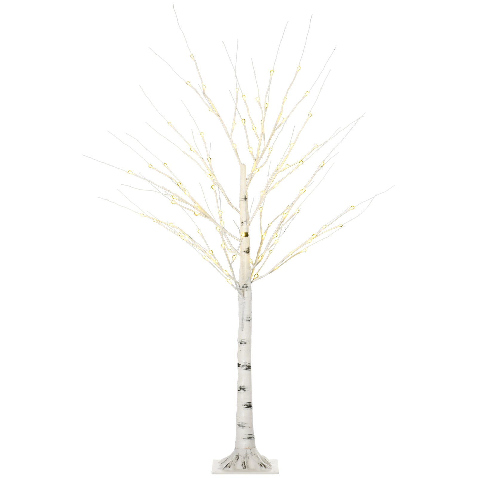 5ft Artificial White Birch Tree Light W/ 96 Warm White Pre-lit Led Light | 5ft | White