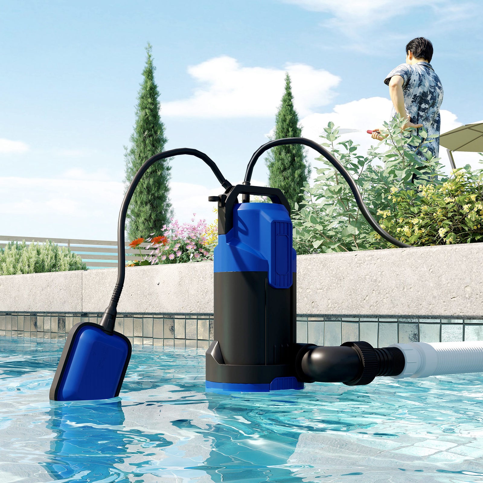 Water Pump With Float Switch, 20000l/h Electric Sump Pump