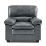 Oxford Faux Leather Sofa 1 Seater | Dark Grey