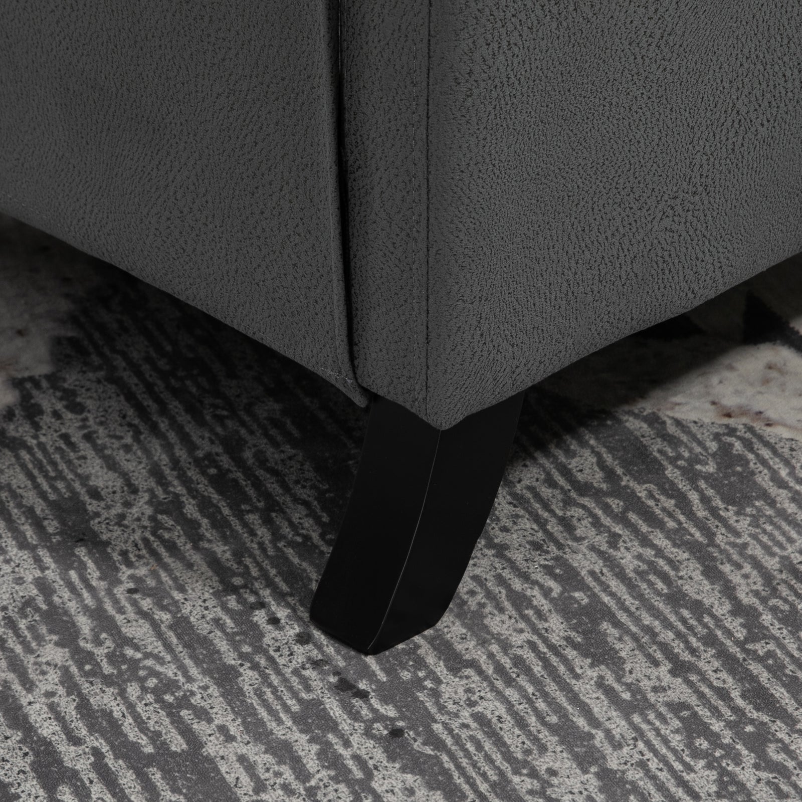 Button Tufted Microfibre Recliner Armchair | Charcoal Grey