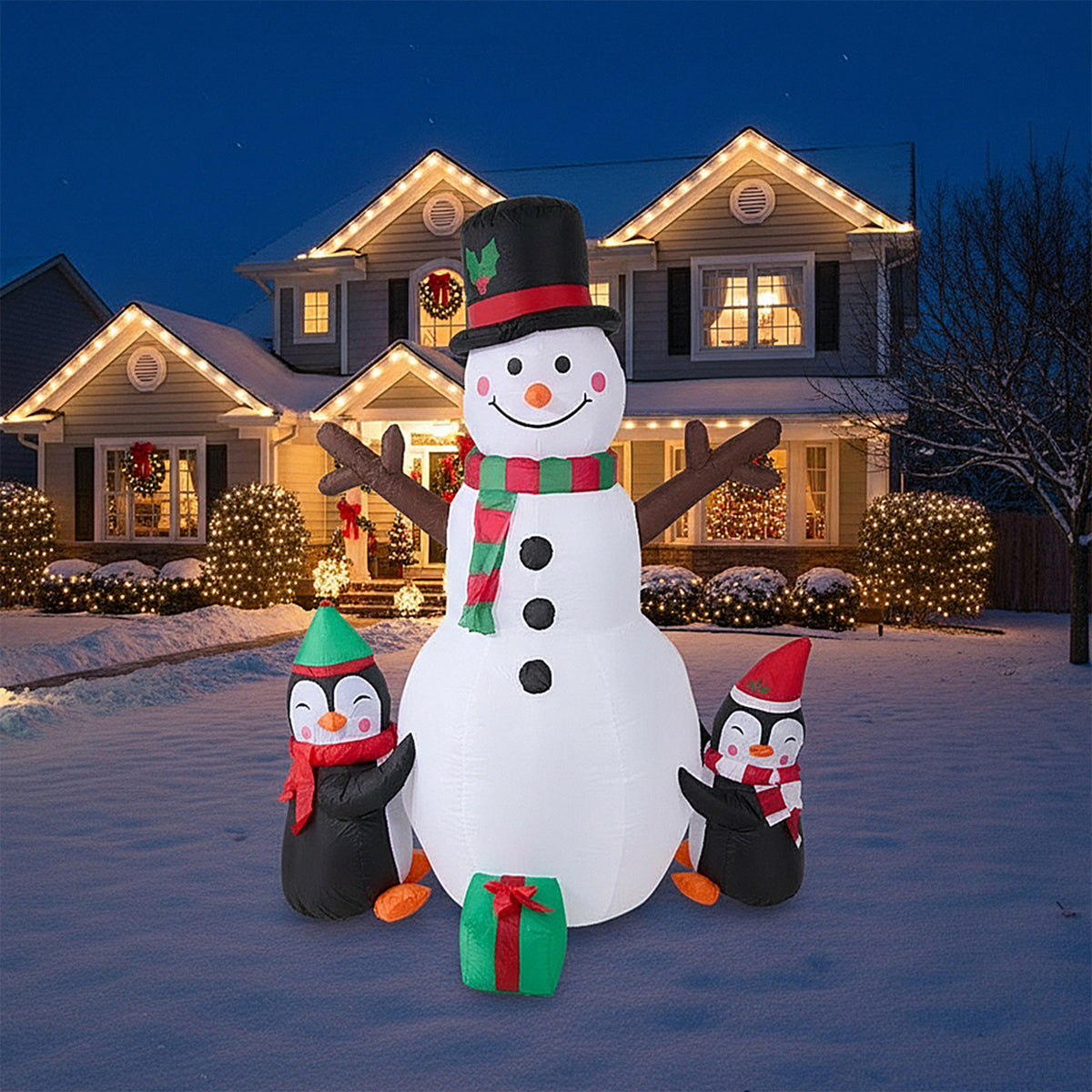 Breeins 180 Cm/6 Ft Blow Up Christmas Snowman Inflatable Decoration With Led Lights