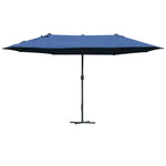 4.6m Double-sided Sun Umbrella W/ Base | Blue