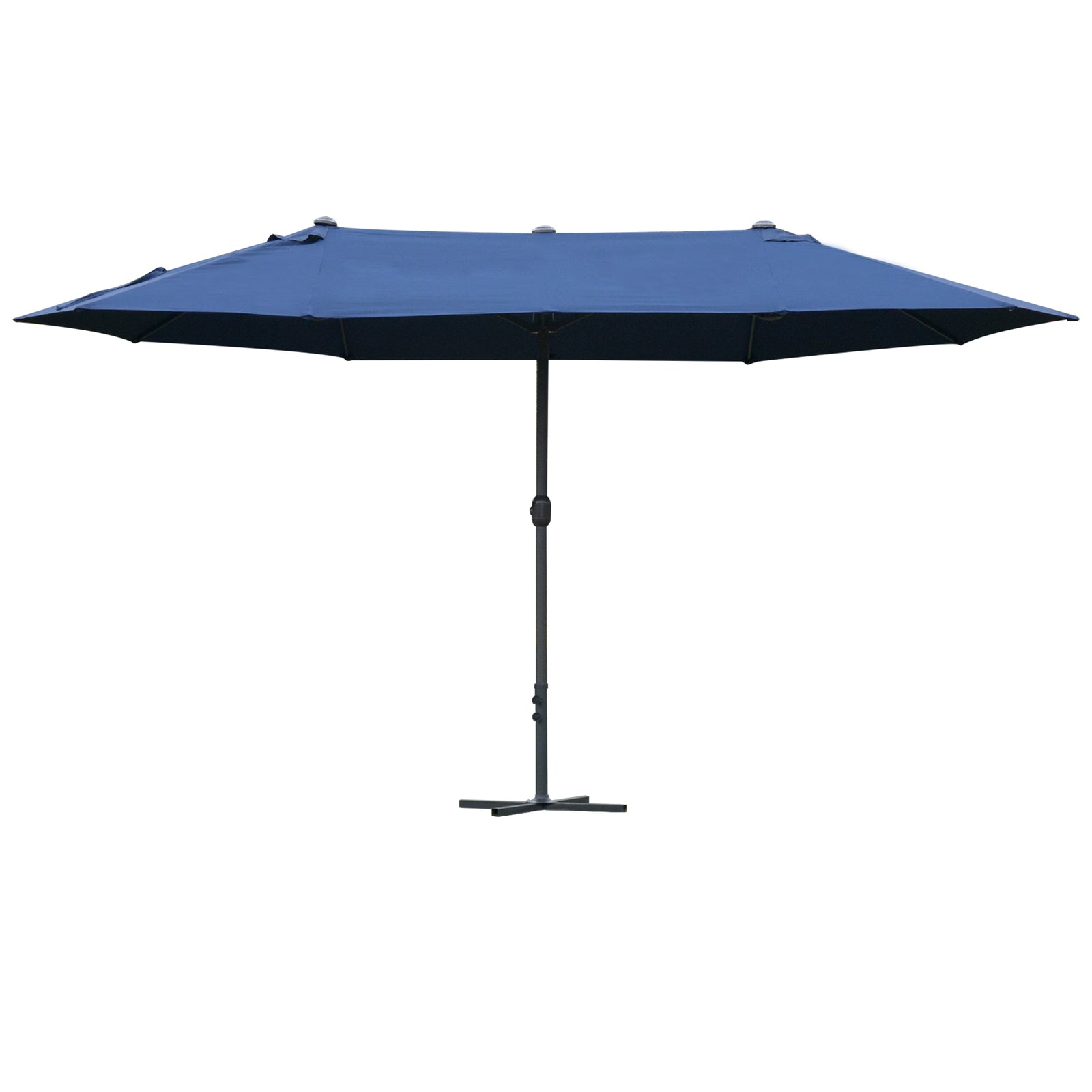 4.6m Double-sided Sun Umbrella W/ Base | Blue