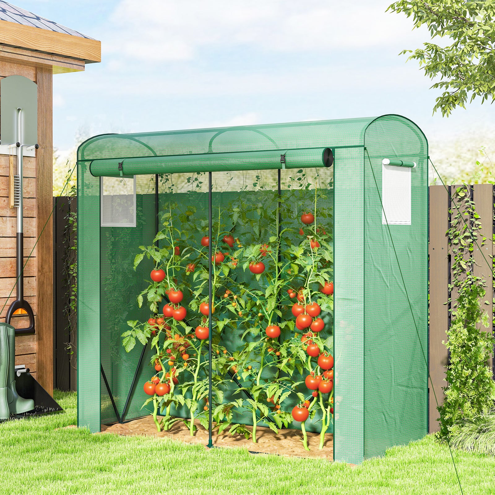 Mini Greenhouse, Portable Indoor Outdoor Green House With Pe Cover | Green