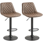 Adjustable Swivel Bar Chairs Kitchen Brown