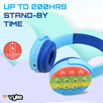 Push-pop Fidget Tool Aux Cable Wireless Kids Headset | Blue