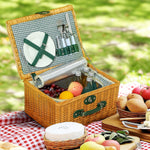 Wicker Picnic Basket For 2 W/ Insulated Cooler Bag