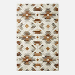 Geometric Leather Rug, 90 X 150 Cm | 150cm x 95cm | Cream & Brown