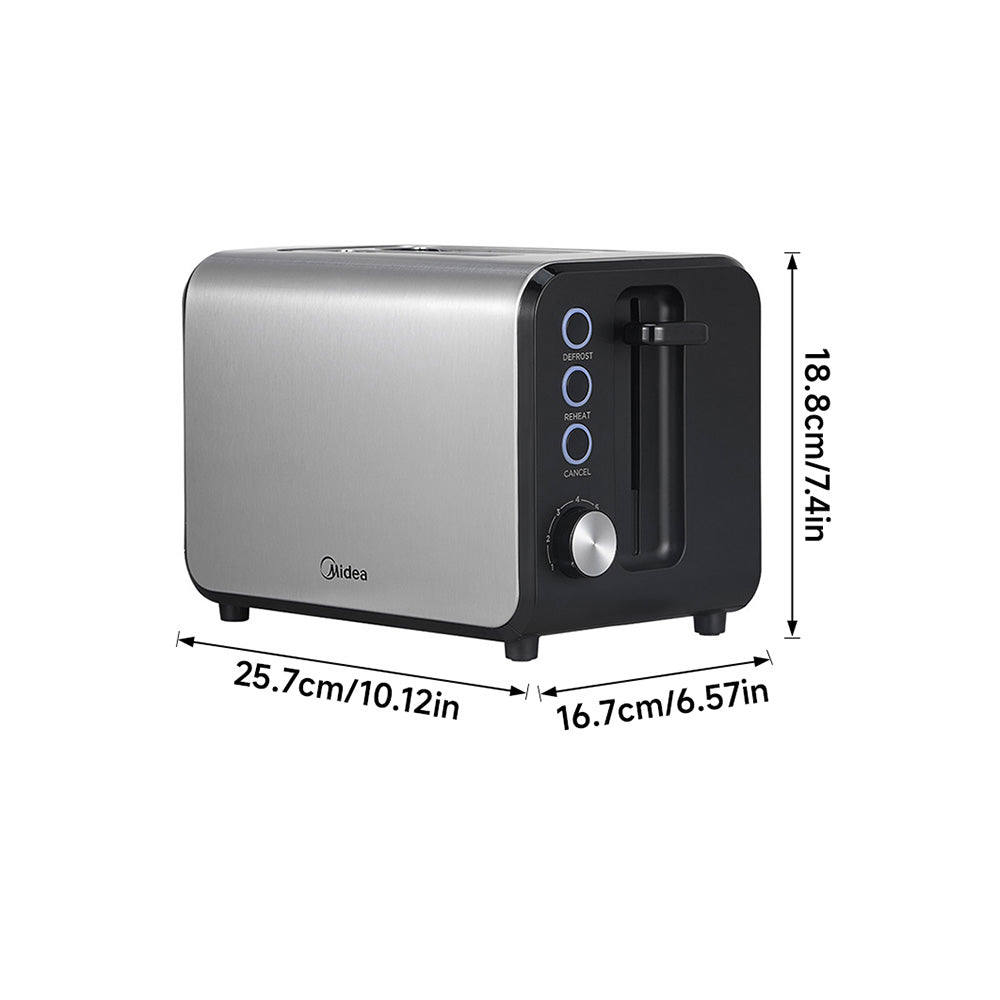 2-slice Toaster – 7 Browning Levels, Defrost, Reheat & Cancel Functions With Removable Crumb Tray
