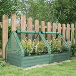 Raised Garden Bed W/ Greenhouse & Cover - Green/Dark Grey