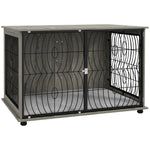 Dog Crate Table W/ Lockable Door, Plush Cushion