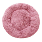 Dia 70cm Calming Round Donut Plush Dog Cuddler Bed Comfort Bed For Dogs | Pink