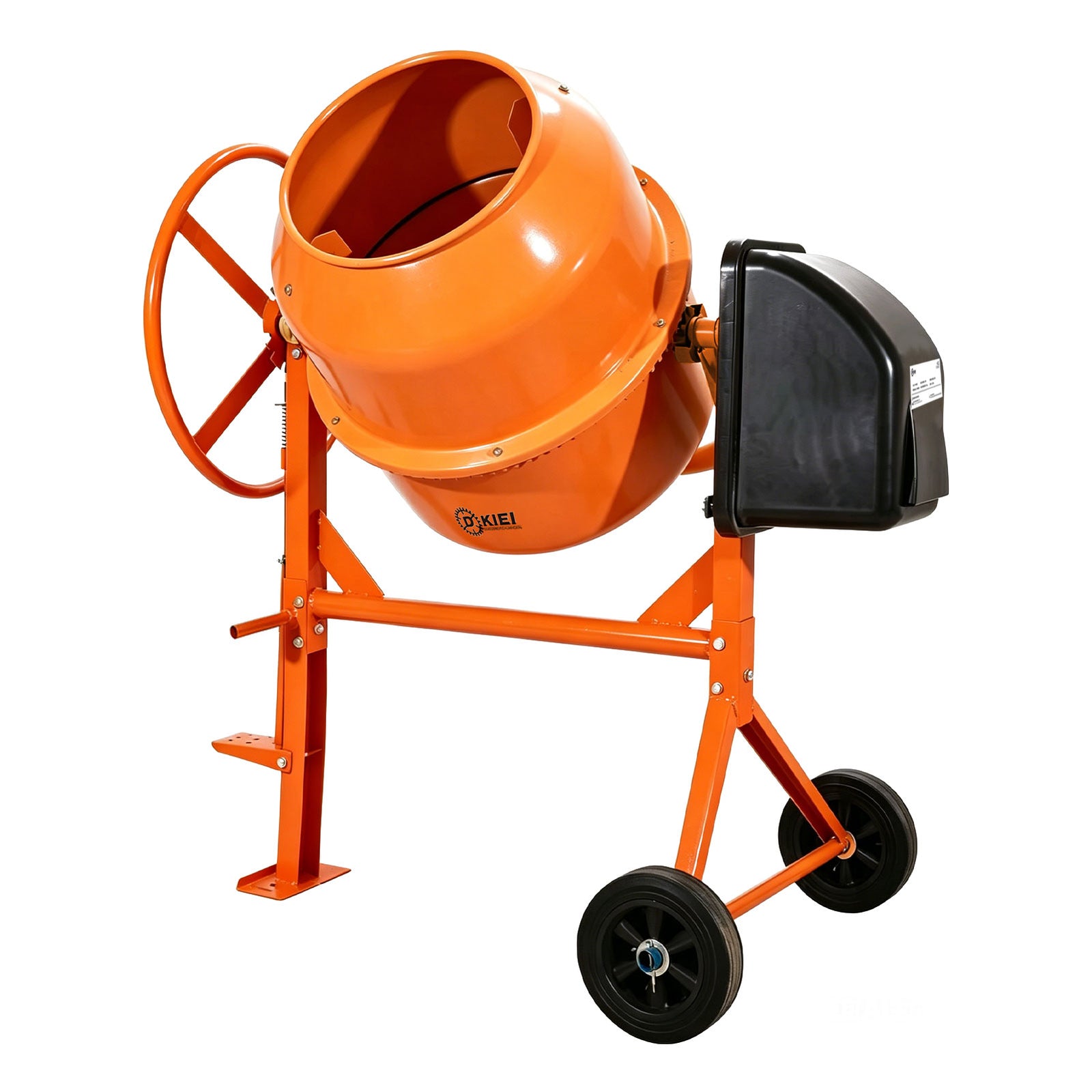 Electric Portable Cement Concrete Mixer With Wheels | 100l | Orange