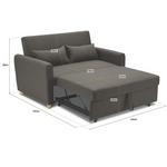 2-seater Pull Out Sofa Bed - Convertible Sleeper Sofa | Grey