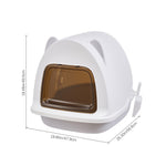 Detachable Flip-top Cat Litter Box With Scoop Easy Clean