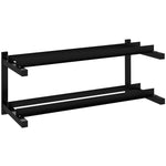 SPORTNOW Wall-mounted Dumbbell Rack, 2-tier Steel Design, Black