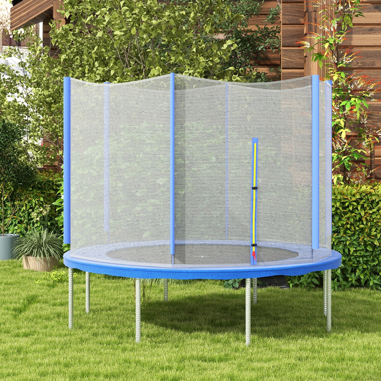 10ft Trampoline Net Replacement Safety Net W/ Zipped Door | Blue