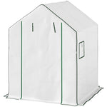 Walk-in Greenhouse W/ 4/8 Shelves, Outdoor Small Greenhouse | Large | White
