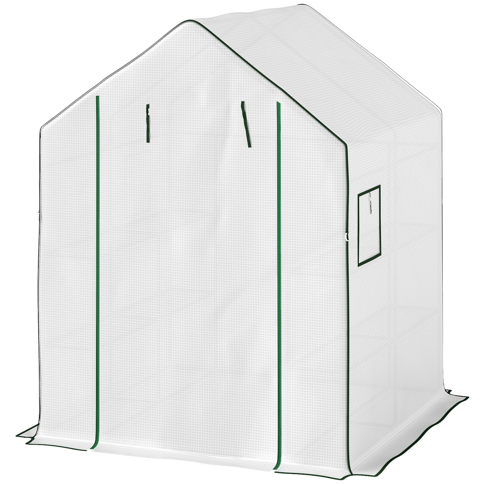 Walk-in Greenhouse W/ 4/8 Shelves, Outdoor Small Greenhouse | Large | White