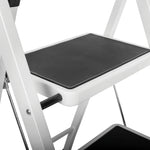 2 Step Ladder, Heavy-duty Steel Folding Home Diy Step Stool With Wide Non-slip Steps & Anti Slip Feet 150kg Capacity | 2 Step | White