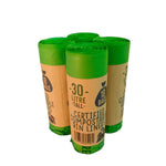 30 Litre Compostable Waste Bags | Set of 4 | Green
