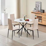 Stylish Seattle Dining Table Set With 4 Emily Faux Leather Chairs | Champagne